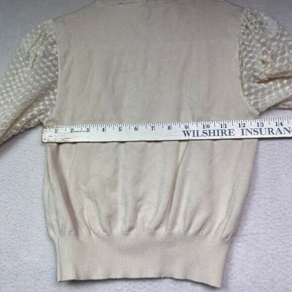 Zara Sweater Womens Small IVory Long Sleeve Turtleneck Knit - Picture 7 of 9
